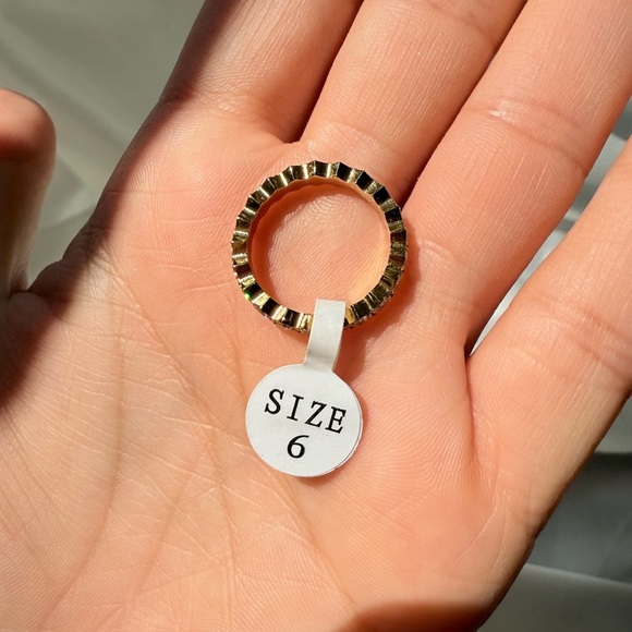 18K gold pallet zircon gold Round Diamond Gold Women's Ring - Picture 11 of 12